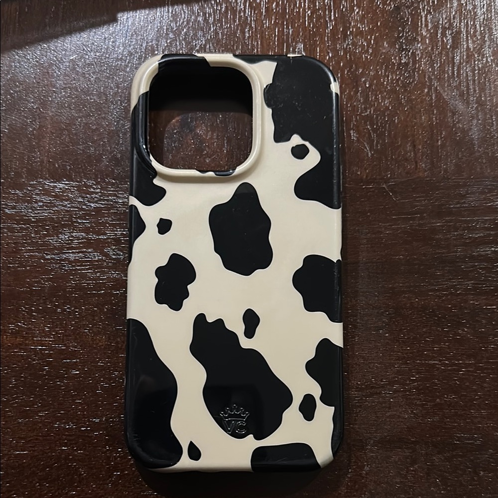 Cow Print iPhone 14 Pro Case - Black and White